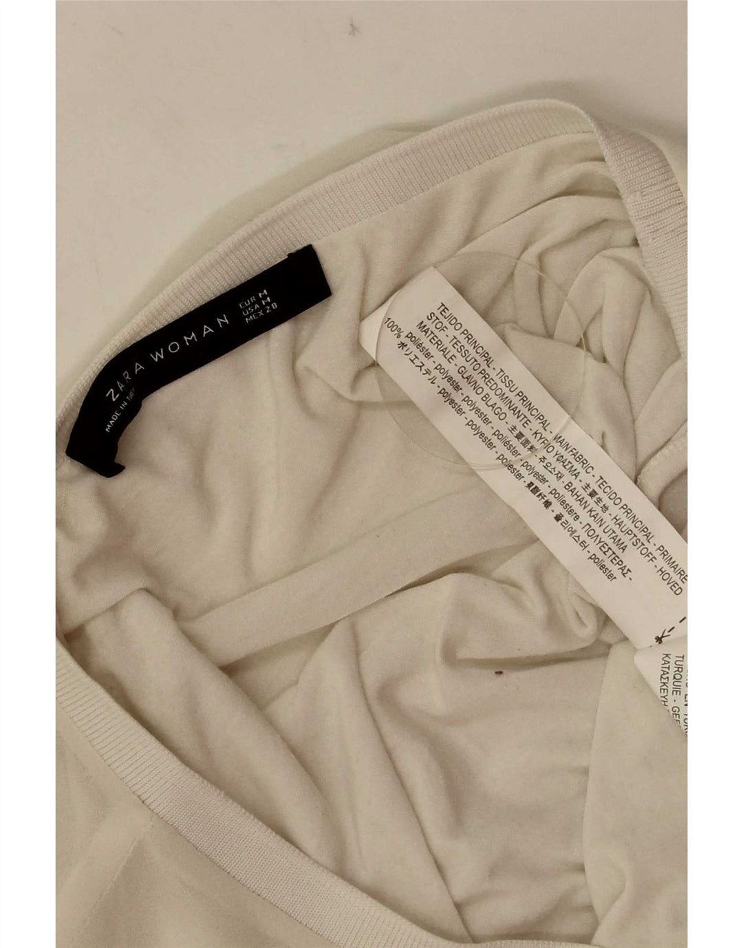 Zara Womens Oversized Blouse Top UK 14 Medium White Polyester
