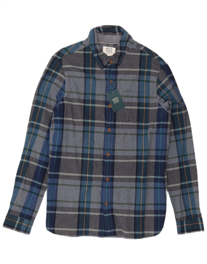 White Stuff Mens Classic Fit Shirt Medium Blue Check Cotton