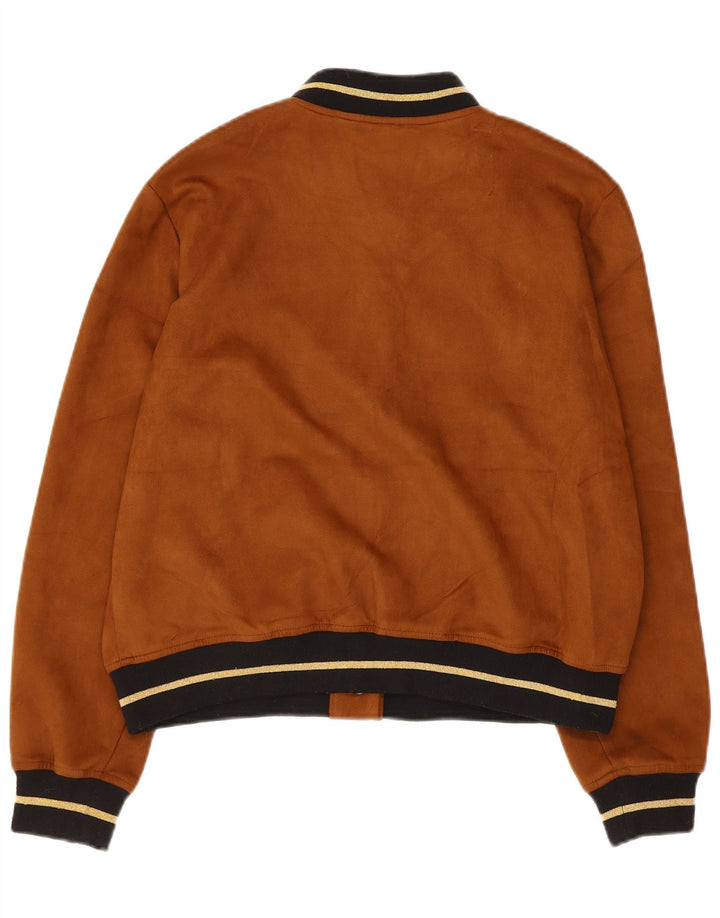Zara Womens Bomber Jacket UK 14 Medium Brown Polyester