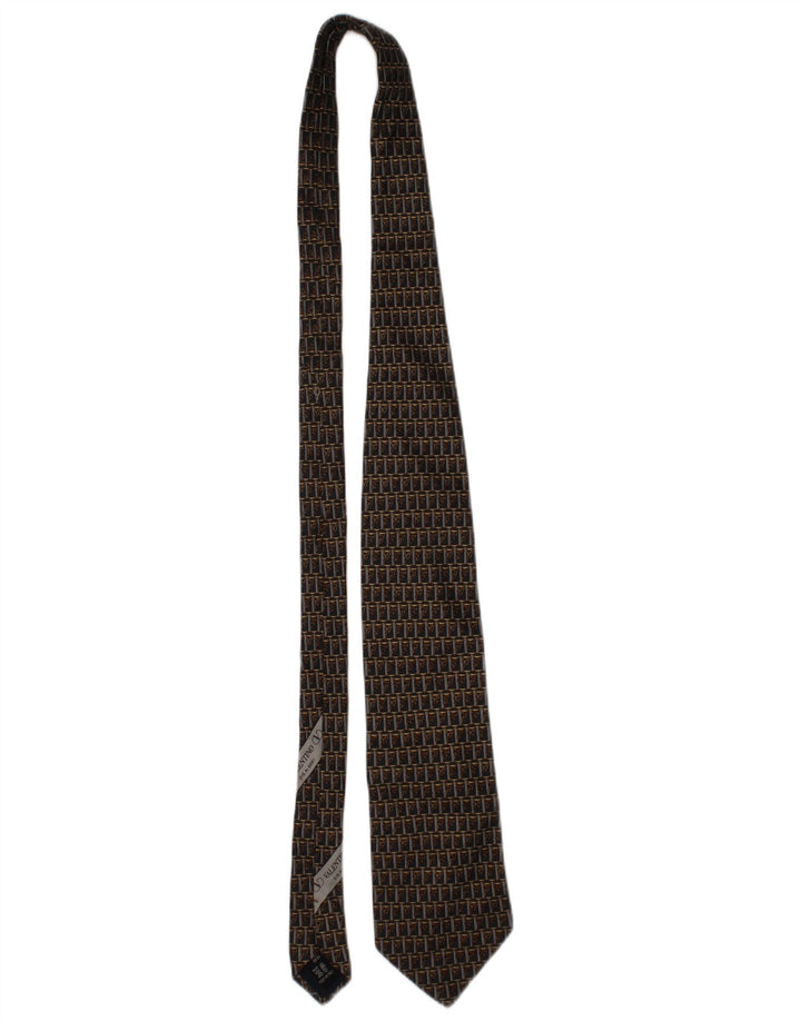 Valentino Mens Cravatte Tie One Size Brown Geometric Silk Designer
