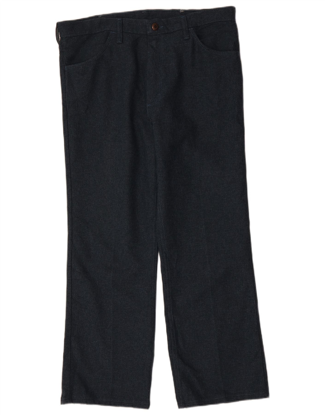 WRANGLER Mens Straight Casual Trousers W36 L29 Navy Blue Polyester