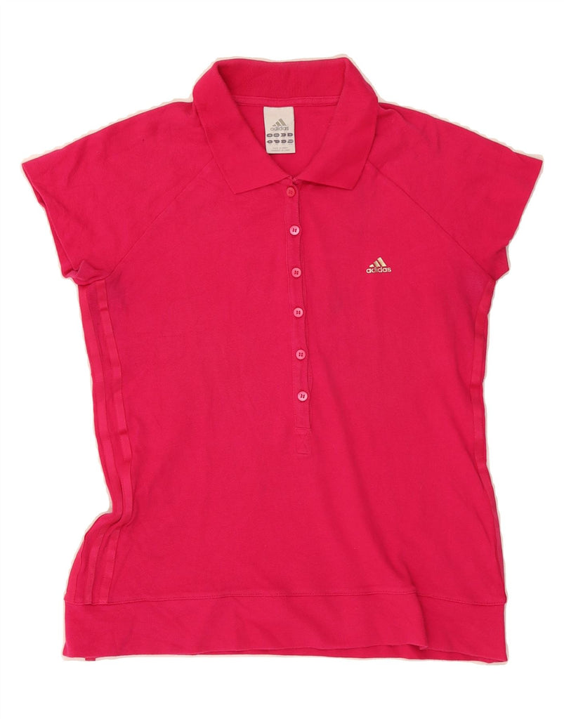 ADIDAS Womens Polo Shirt UK 14 Medium Pink Cotton Vintage Adidas and Second-Hand Adidas from Messina Hembry 