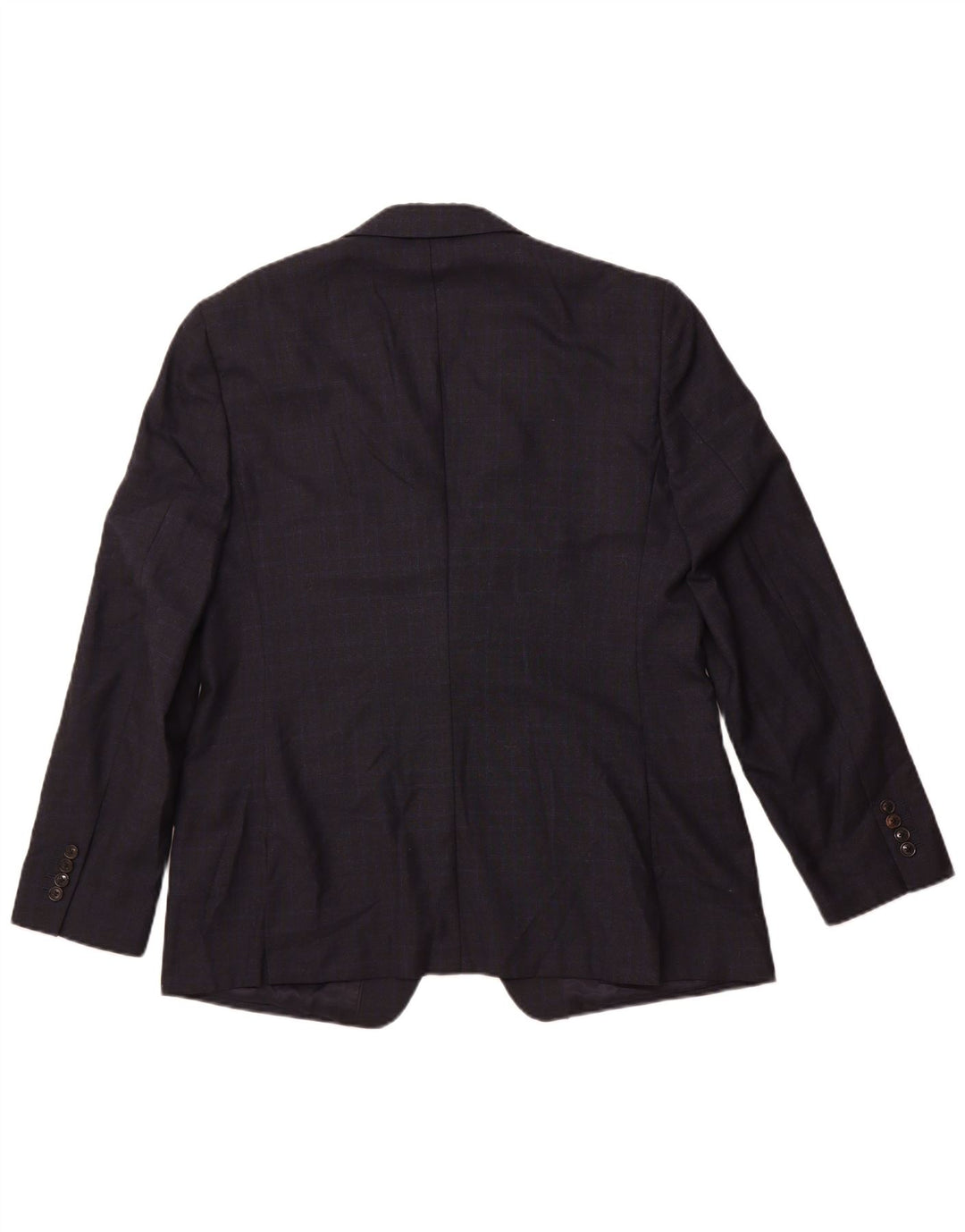 Reiss Mens 1 Button Blazer Jacket UK 42 XL Navy Blue Check Wool