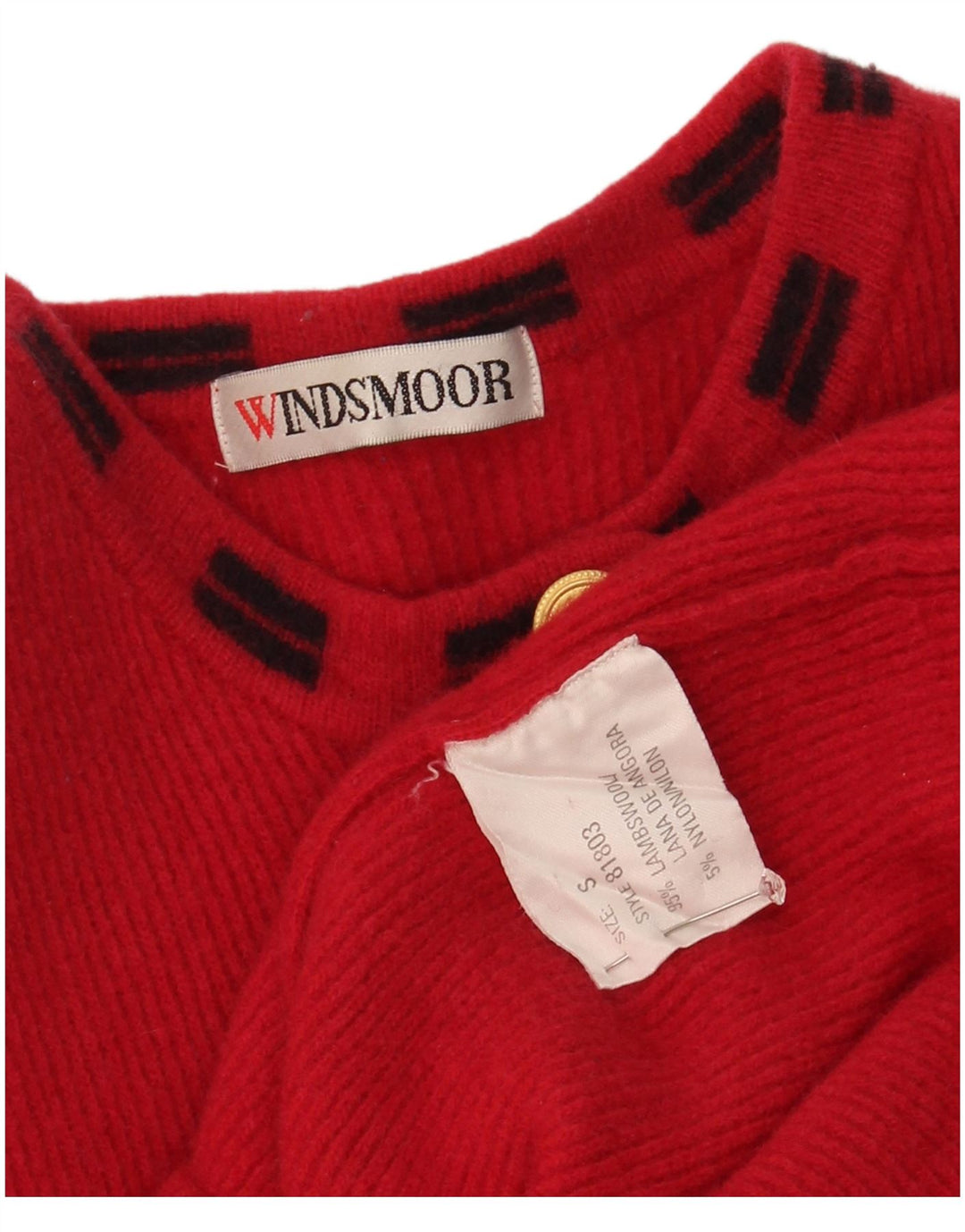 WINDSMOOR Womens Cardigan Sweater UK 10 Small Red Lambswool