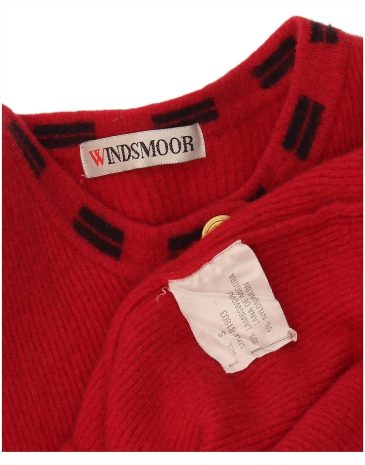 WINDSMOOR Womens Cardigan Sweater UK 10 Small Red Lambswool
