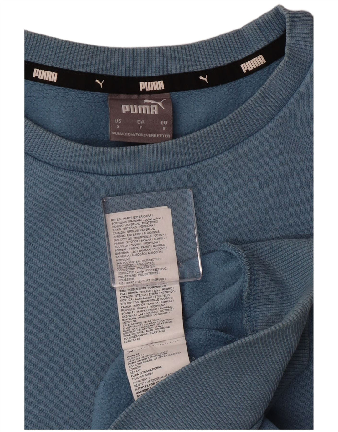 Puma Mens Sweatshirt Jumper Small Blue Cotton
