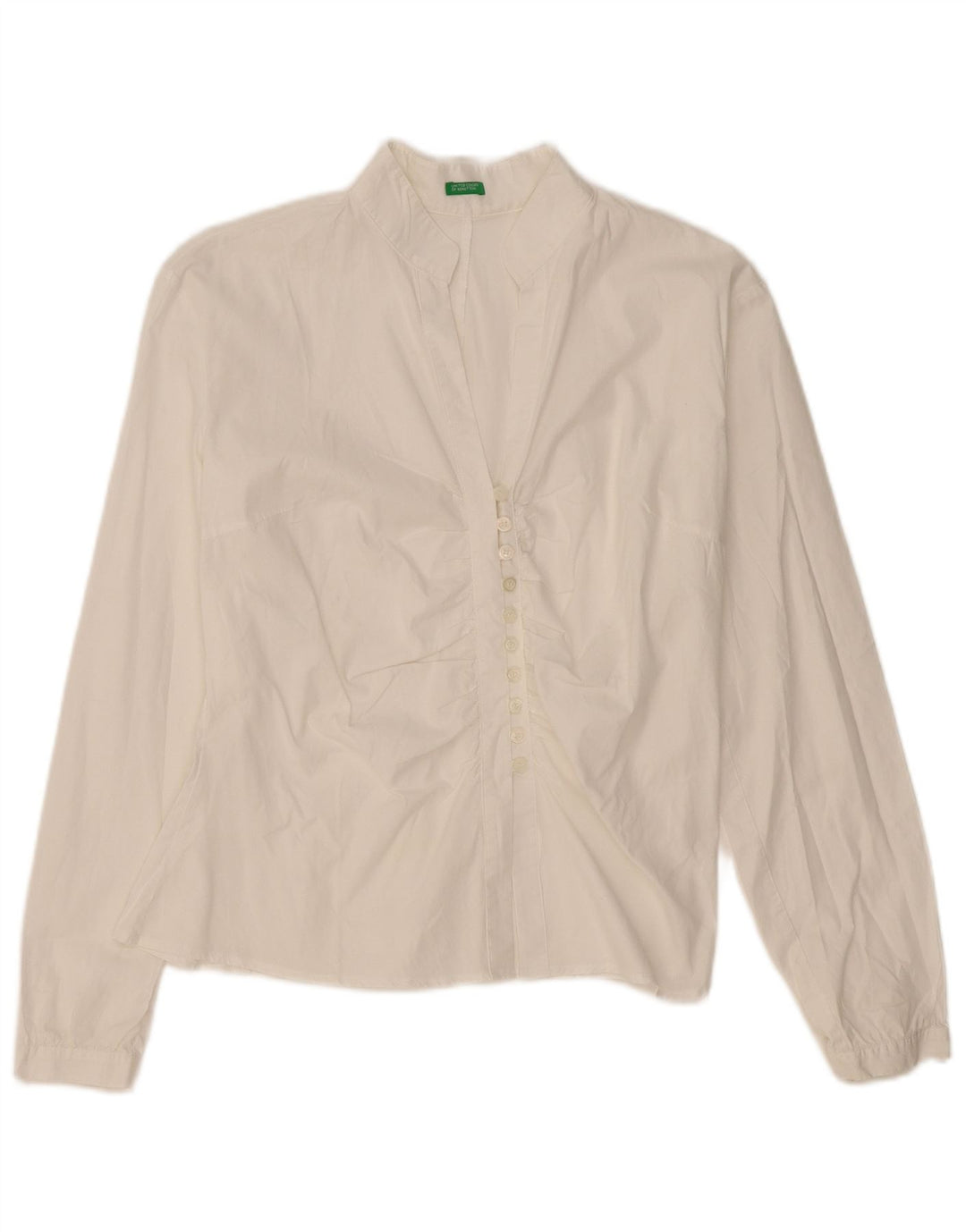 BENETTON Womens Shirt Blouse UK 14 Medium White