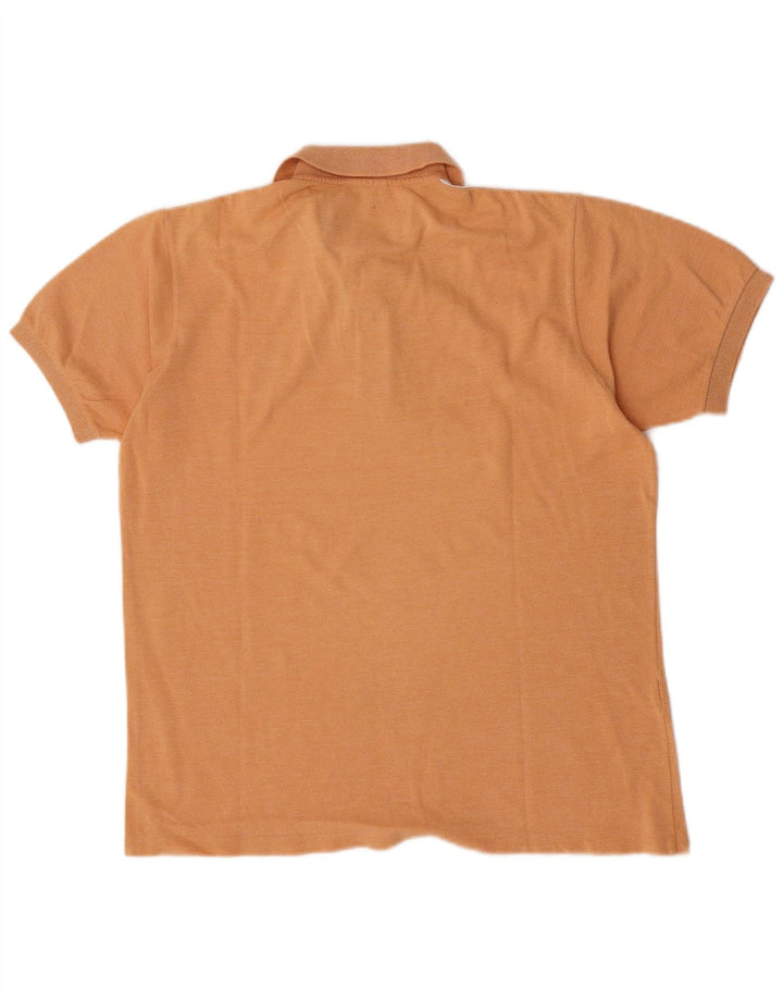 Lacoste Mens Polo Shirt Size 4 Medium Orange Colourblock Cotton