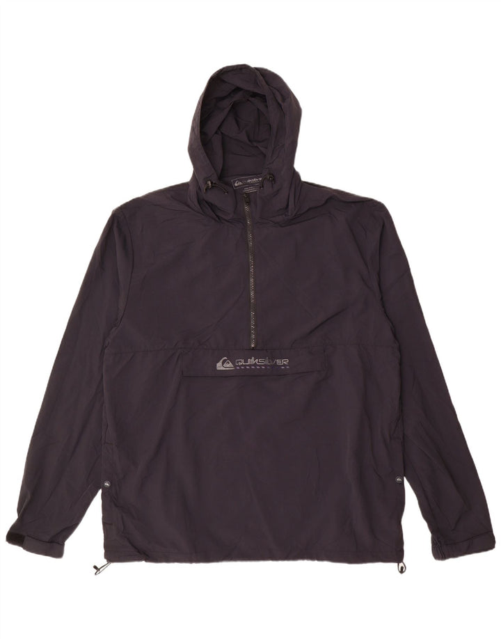 Quiksilver Mens Graphic Pullover Rain Jacket UK 42 XL Black Nylon