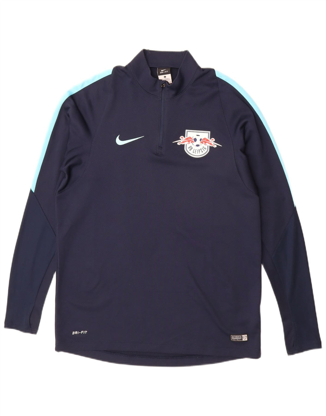 NIKE Mens RB Leipzig Pullover Tracksuit Top Large Navy Blue Colourblock