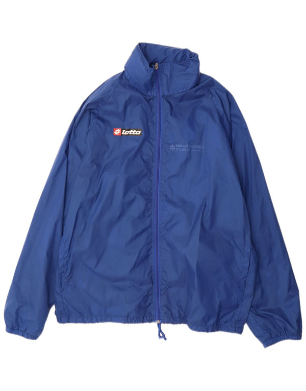 LOTTO Mens Hooded Rain Jacket UK 40 Large Blue Nylon