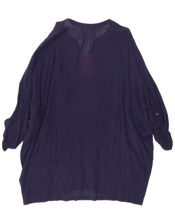 Monsoon Womens 3/4 Sleeve Tunic Dress UK 16 Large Navy Blue Viscose
