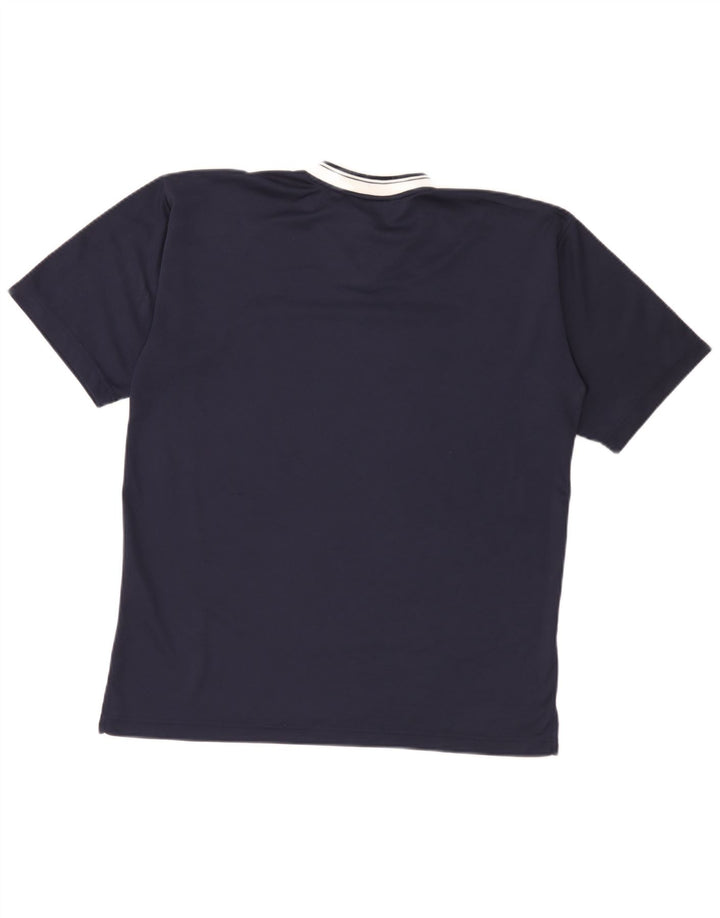 Fila Mens T-Shirt Top Small Navy Blue Colourblock Polyester