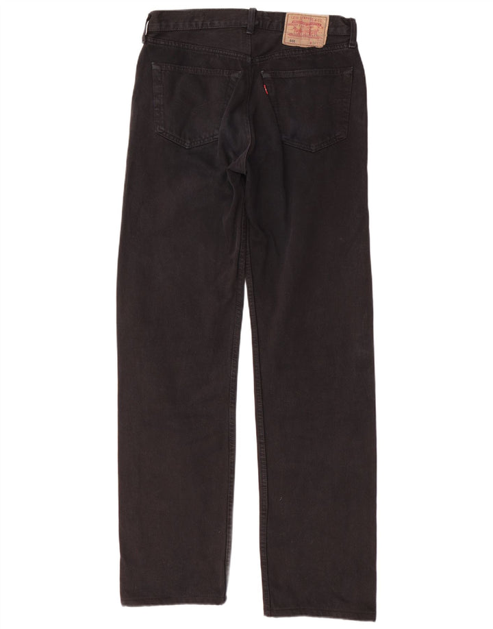 LEVI'S Mens 501 Straight Jeans W34 L36 Black Cotton