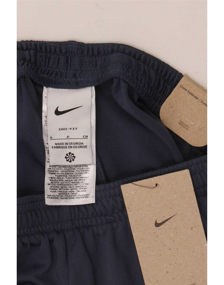 Nike Mens Dri Fit Tracksuit Trousers Small  Navy Blue Colourblock Polyester