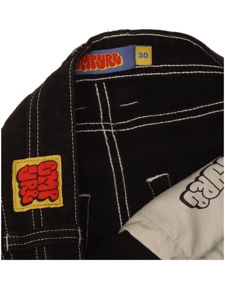 VINTAGE Mens Tapered Jeans W30 L28 Black Cotton