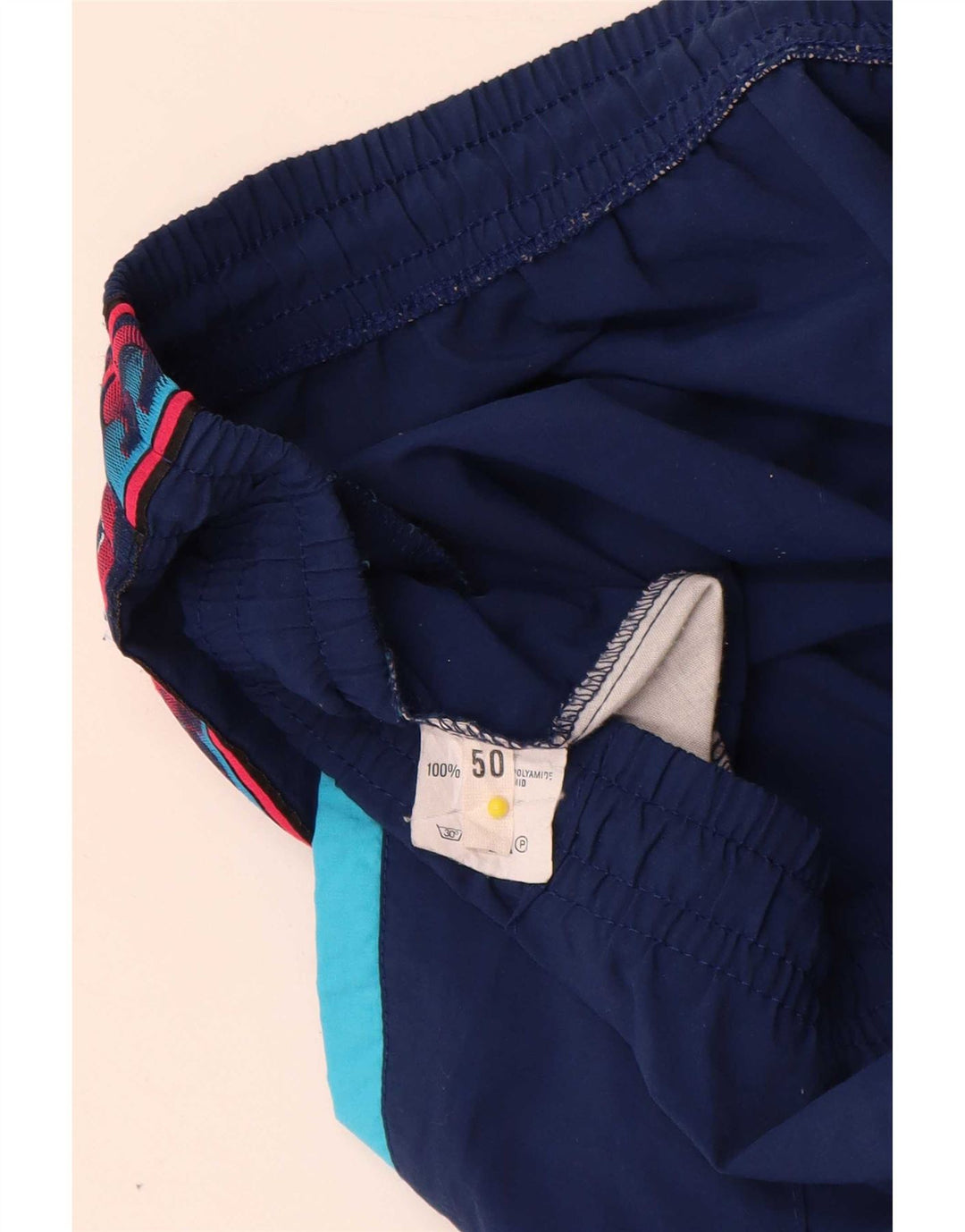 Asics Mens Graphic Tracksuit Trousers IT 50 Medium Navy Blue Colourblock