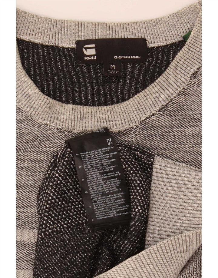 G-Star Mens Graphic Sweatshirt Jumper Medium Grey Flecked Cotton