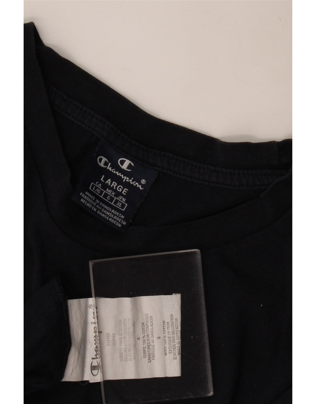 CHAMPION Mens Graphic T-Shirt Top Large Navy Blue Cotton