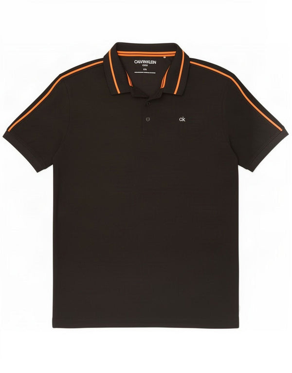 Calvin Klein Mens Golf Polo Shirt Large Black Polyester