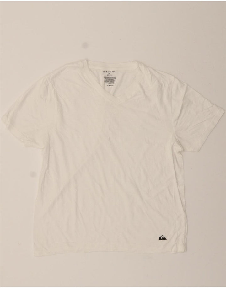 QUIKSILVER Mens T-Shirt Top Medium White Cotton Vintage Quiksilver and Second-Hand Quiksilver from Messina Hembry 