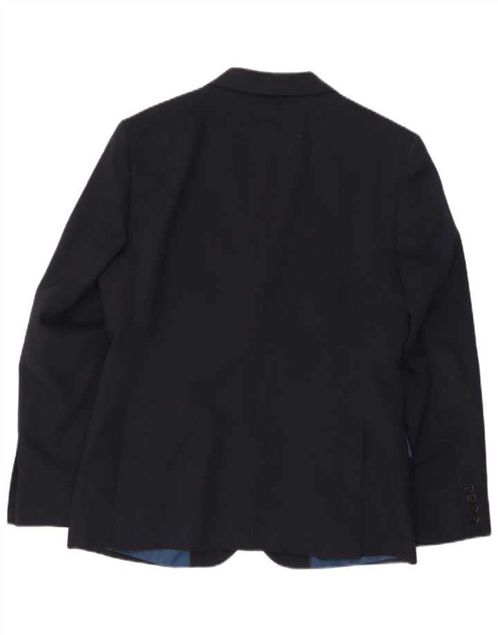 Marks & Spencer Mens 2 Button Blazer Jacket UK 38 Medium Navy Blue Wool