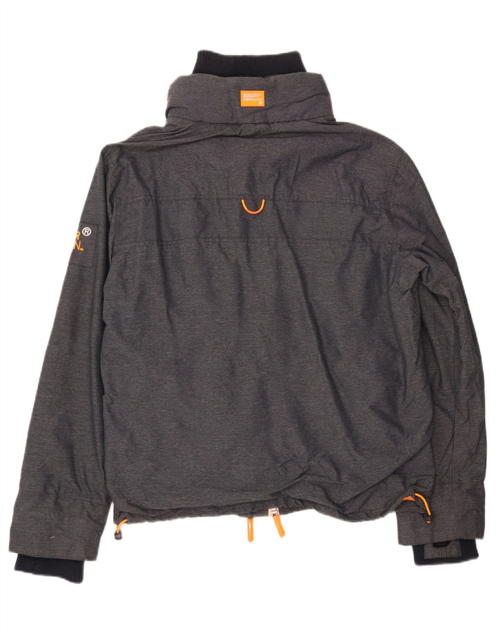 Superdry Mens Windbreaker Jacket UK 42 XL Grey Nylon