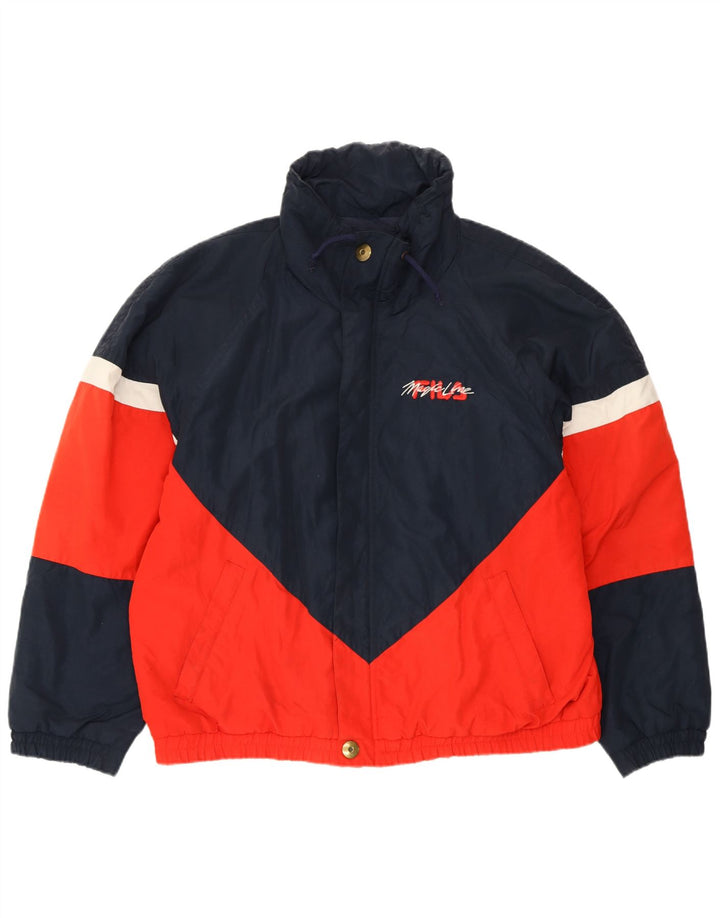 FILA Mens Magic Line Padded Jacket UK 42 XL Navy Blue Colourblock