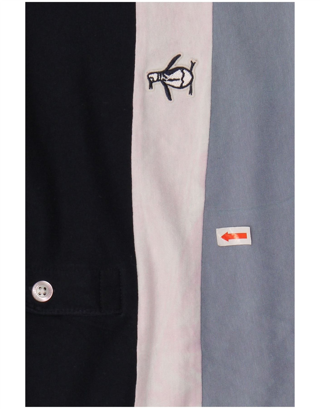 PENGUIN Mens Polo Shirt XL Navy Blue Striped Cotton