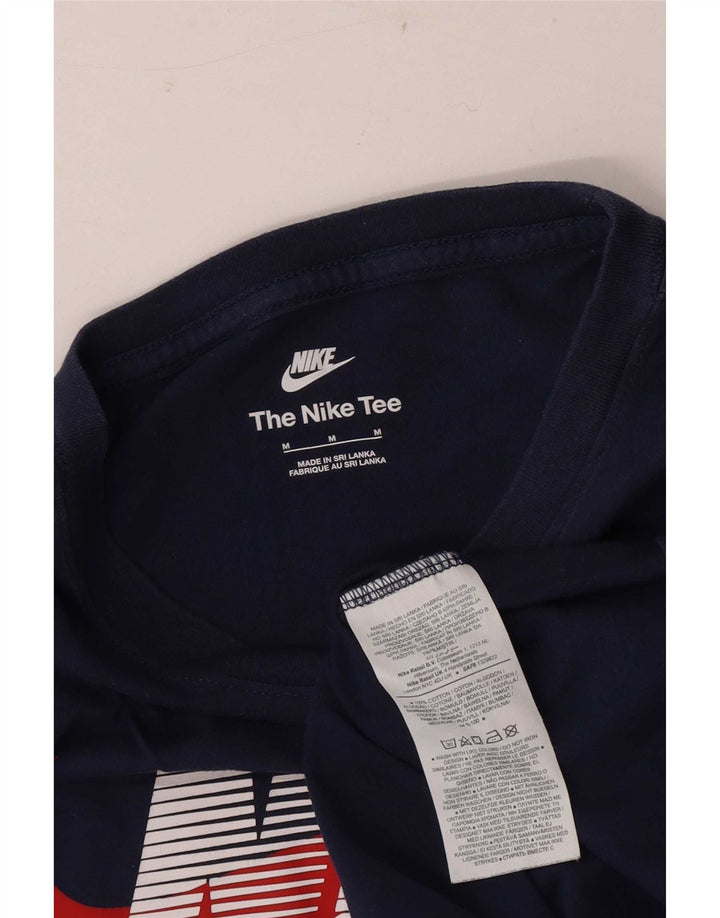 Nike Mens Graphic T-Shirt Top Medium Navy Blue Cotton