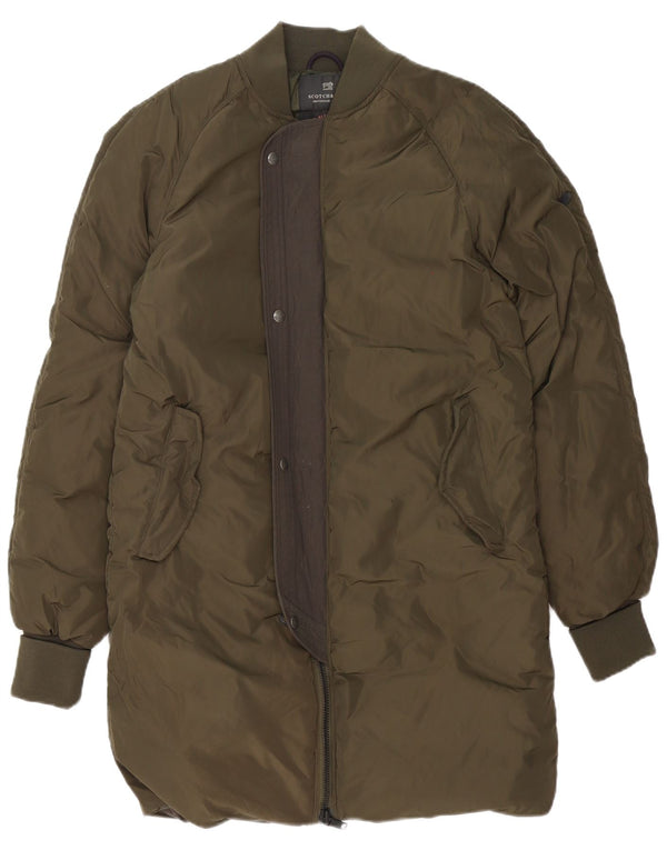 Scotch & Soda Womens Padded Coat UK 38 Medium Green