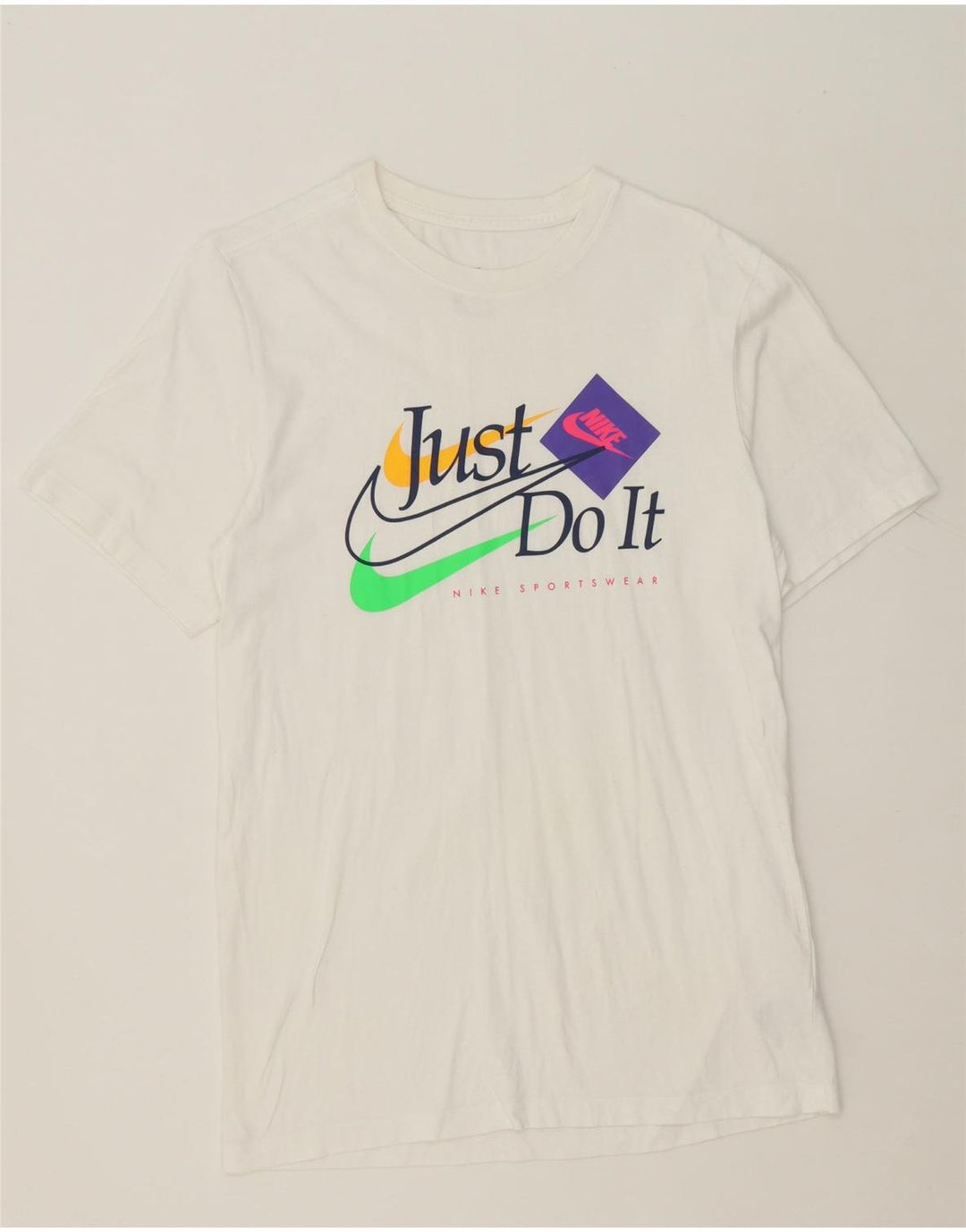 NIKE Mens Graphic T-Shirt Top Small White Cotton Vintage Nike and Second-Hand Nike from Messina Hembry 