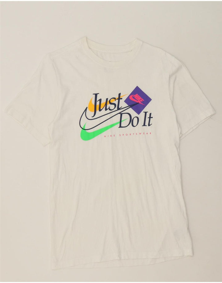 NIKE Mens Graphic T-Shirt Top Small White Cotton Vintage Nike and Second-Hand Nike from Messina Hembry 