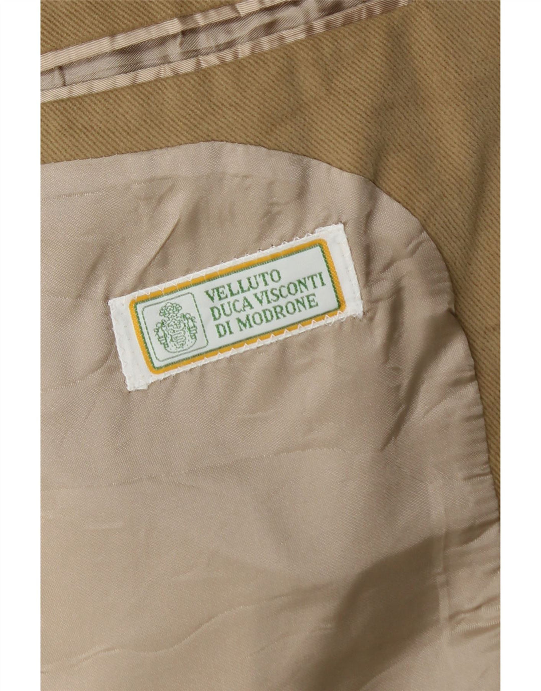 Velluto Duca Visconti Mens 3 Button Blazer Jacket IT 52 XL Beige Cotton