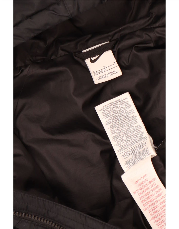 Nike Boys Hooded Padded Jacket 12-13 Years Large  Black Polyester