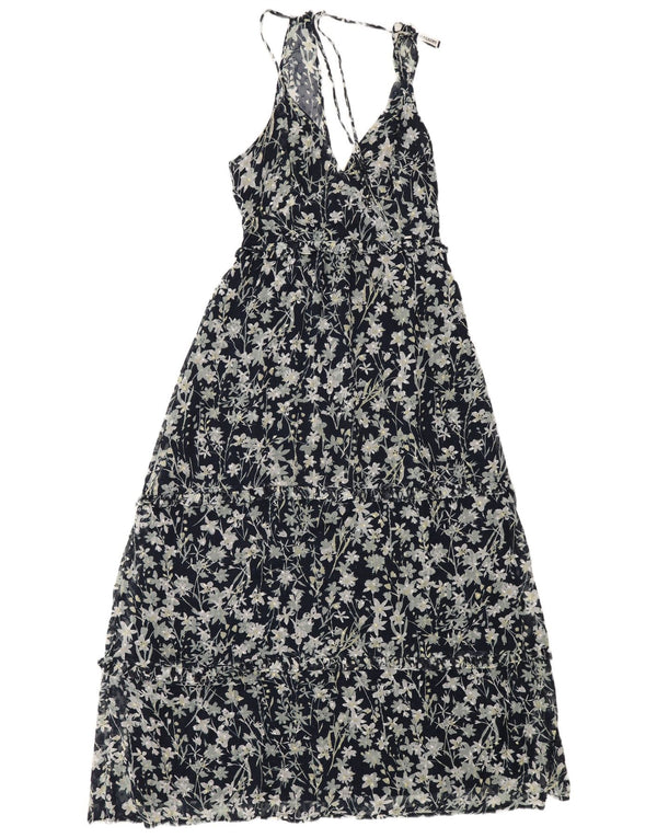 Superdry Womens Sleeveless Maxi Dress UK 10 Small Navy Blue Floral Bohemian