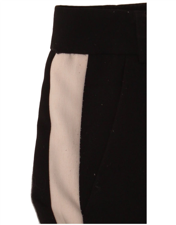 ZARA Womens Slim Chino Trousers Small Black Colourblock