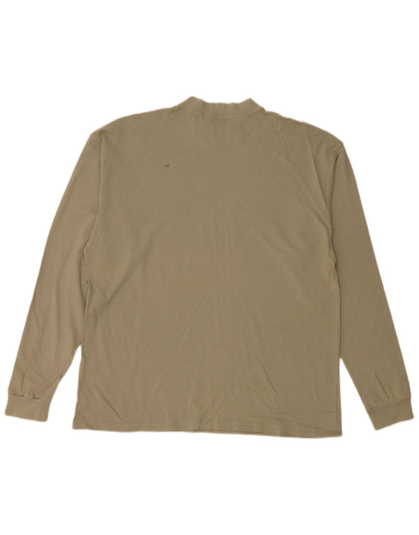 SERGIO TACCHINI Mens Top Long Sleeve Large Khaki Cotton