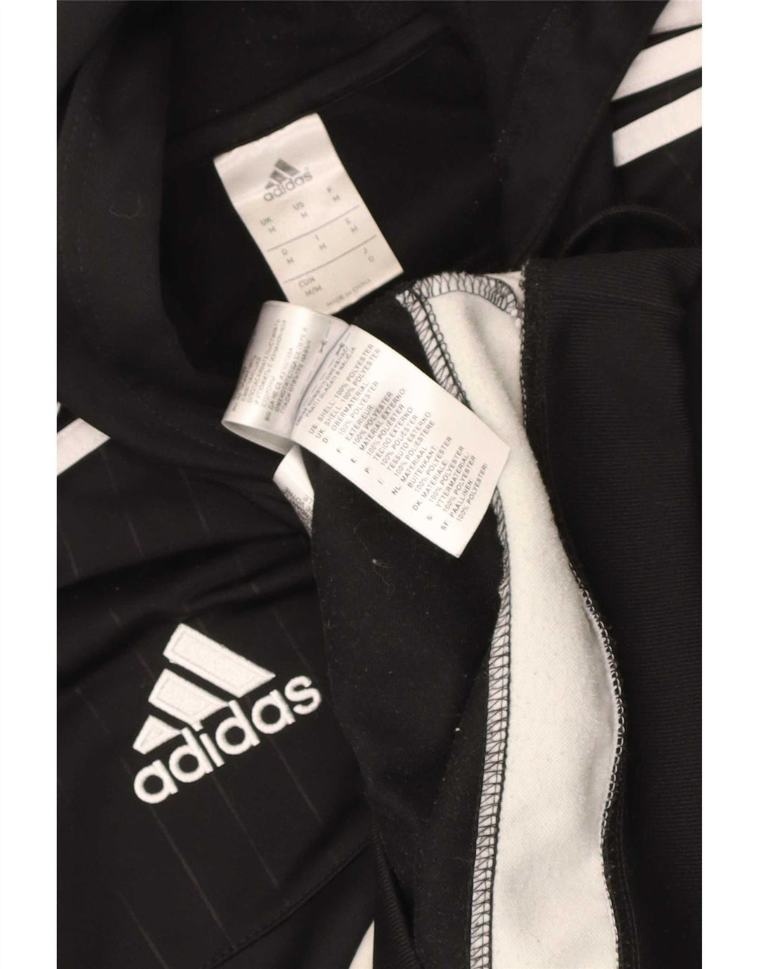 Adidas Mens Graphic Hoodie Jumper Medium Black Colourblock Polyester