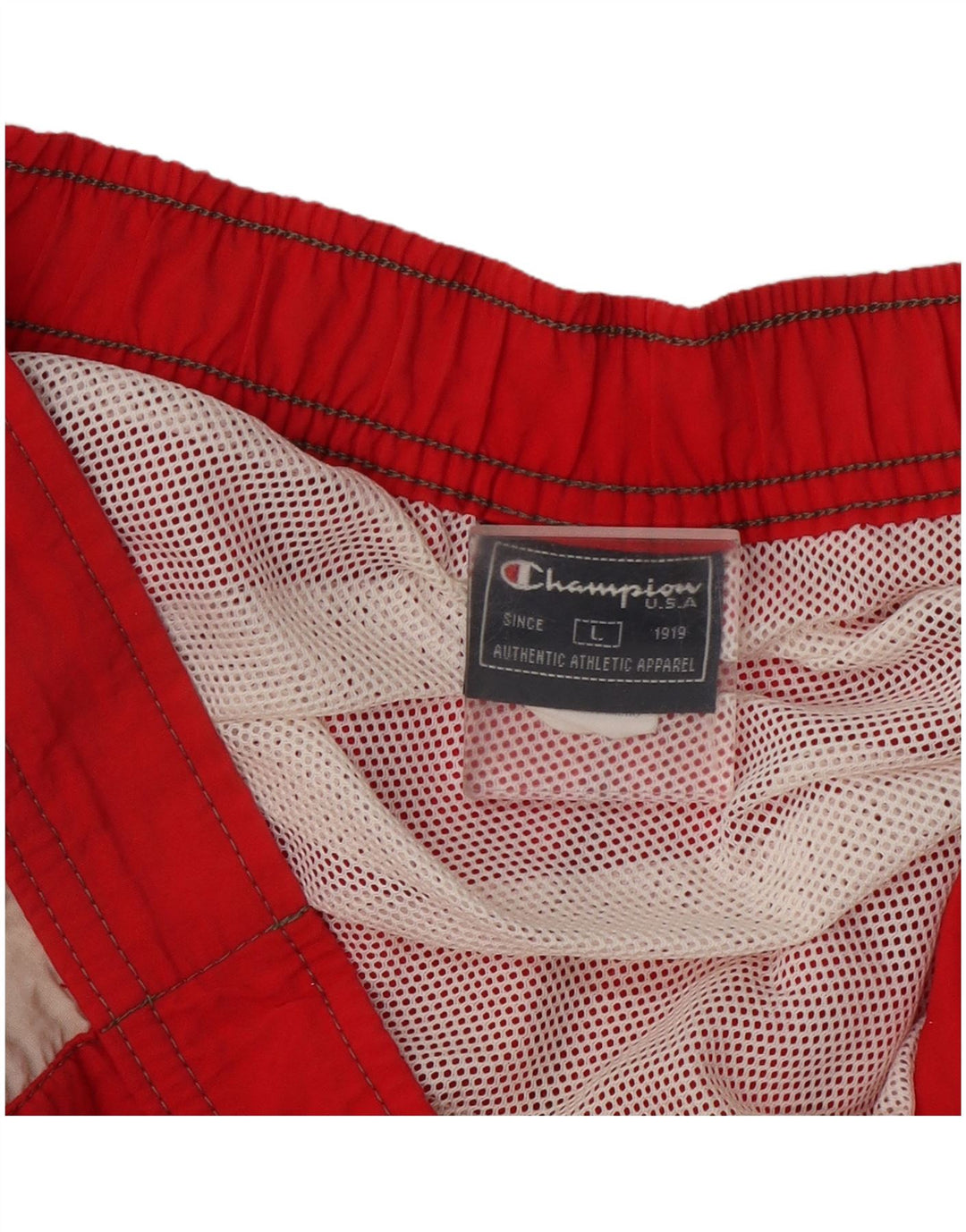 Champion Mens Graphic Swimming Shorts Large Red Colourblock Polyamide