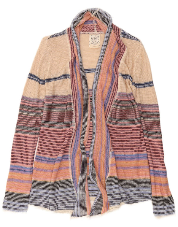 Billabong Womens Open Cardigan Sweater UK 10 Small Multicoloured Striped