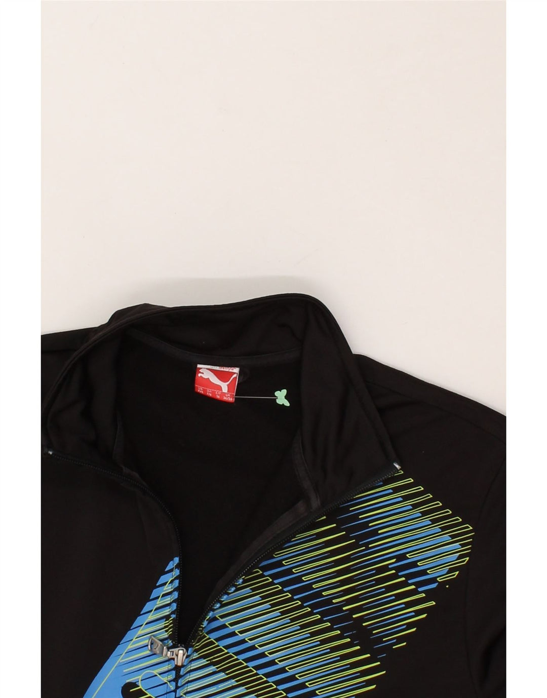 PUMA Boys Graphic Tracksuit Top Jacket 15-16 Years 2XL Black Polyester Vintage Puma and Second-Hand Puma from Messina Hembry 