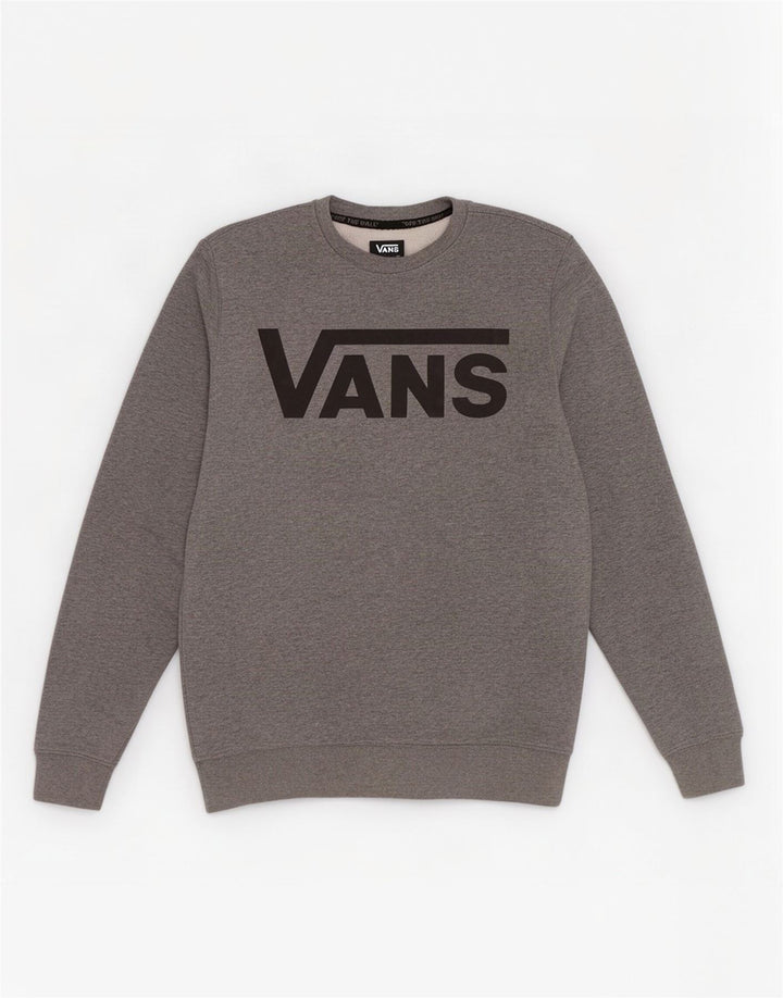 Vans Mens Graphic Sweatshirt Jumper Small Grey Flecked Cotton