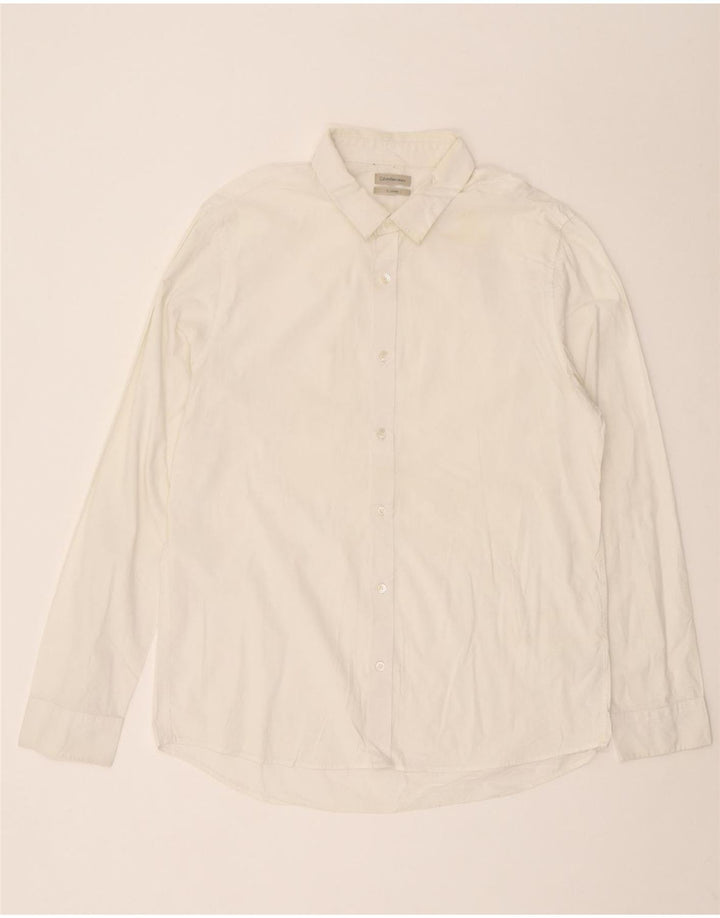 Calvin Klein Jeans Mens Shirt XL White Cotton