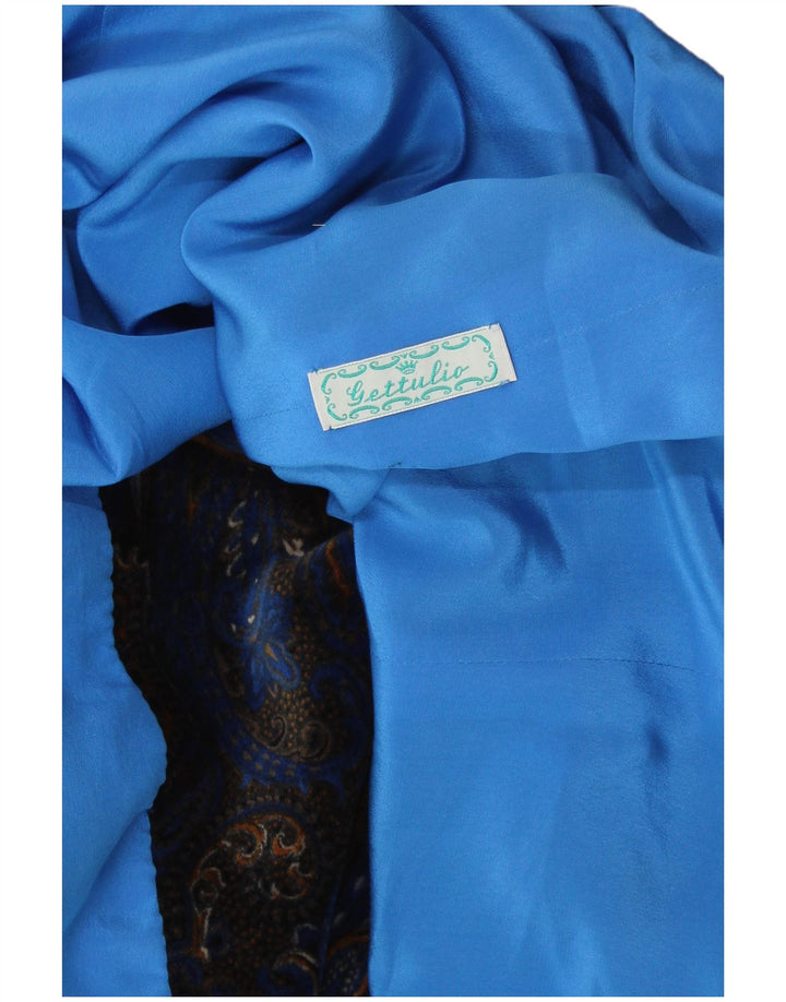 VINTAGE Womens Velvet 5 Button Blazer Jacket UK 14 Large Blue Paisley