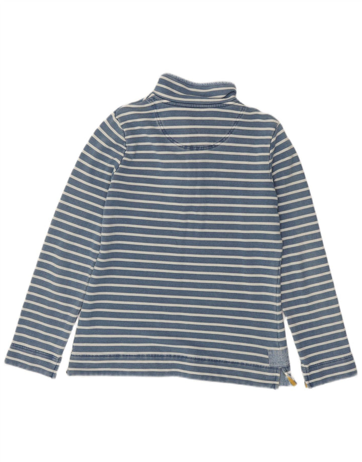 JOULES Womens Button Neck Sweatshirt Jumper UK 12 Medium  Blue Striped