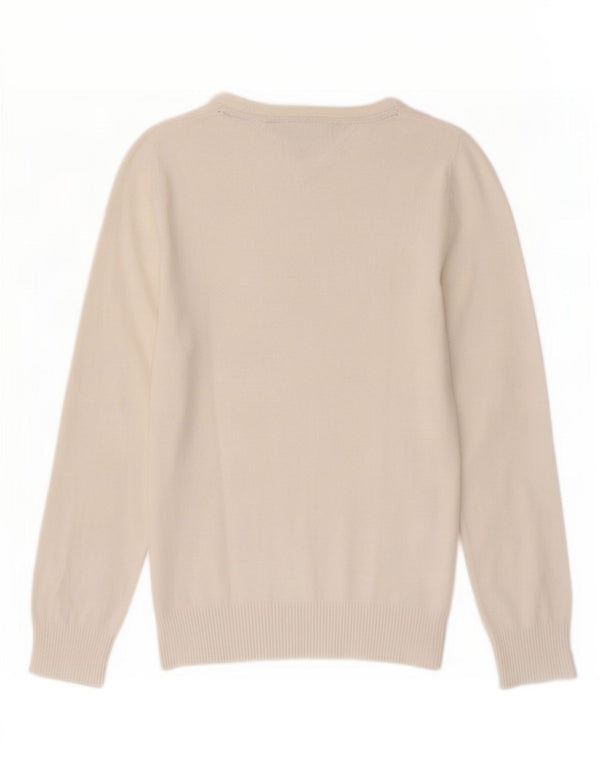 Tommy Hilfiger Womens Boat Neck Jumper Sweater UK 12 Medium White
