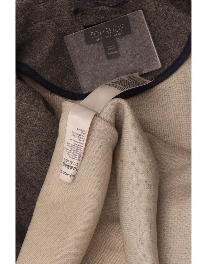 Topshop Womens Oversized Overcoat UK 10 Small Grey Flecked Acrylic