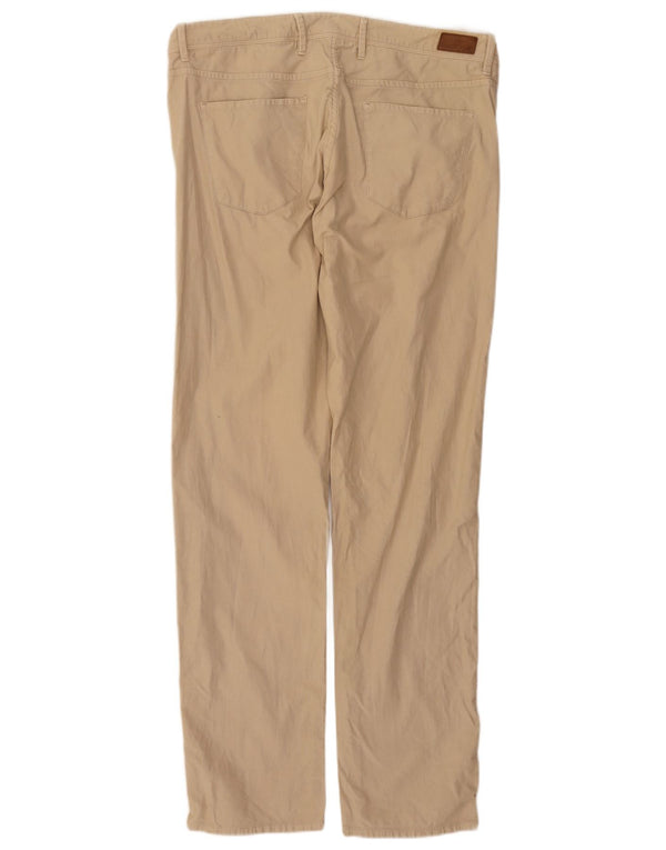MASSIMO DUTTI Mens Straight Casual Trousers EU 44 Large W34 L33 Beige