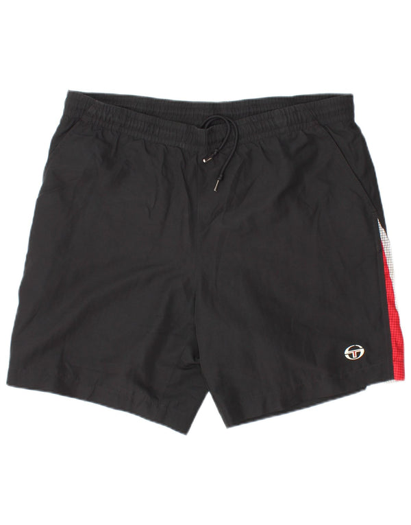 SERGIO TACCHINI Mens Swimming Shorts Large  Black Colourblock Polyester